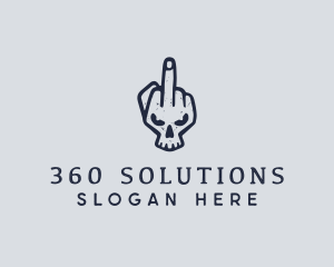 Middle Finger Punk Skull logo design