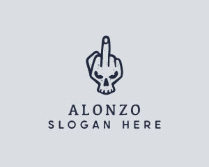 Middle Finger Punk Skull logo design