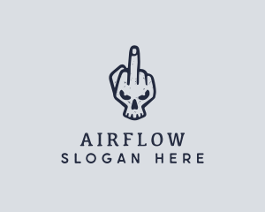 Middle Finger Punk Skull logo design