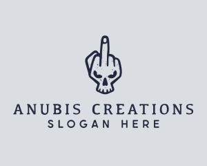 Middle Finger Punk Skull logo design