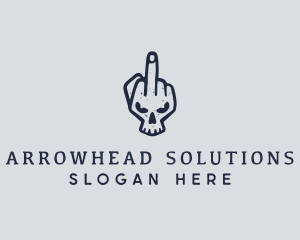 Middle Finger Punk Skull logo design