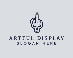 Middle Finger Punk Skull logo design