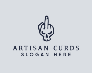 Middle Finger Punk Skull logo design