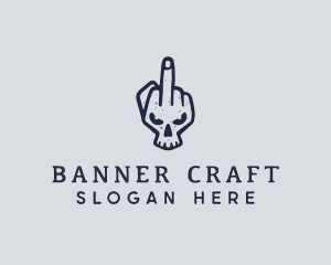 Middle Finger Punk Skull logo design