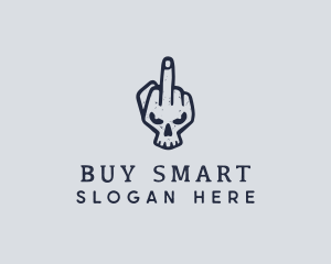 Middle Finger Punk Skull logo design