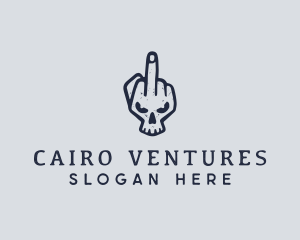 Middle Finger Punk Skull logo design