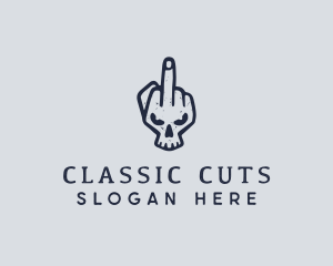 Middle Finger Punk Skull logo design