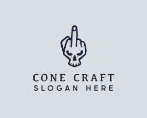 Middle Finger Punk Skull logo design