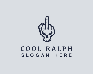 Middle Finger Punk Skull logo design