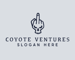 Middle Finger Punk Skull logo design