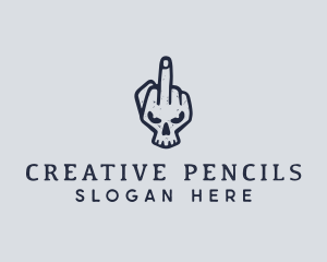 Middle Finger Punk Skull logo design