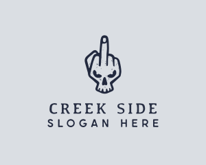 Middle Finger Punk Skull logo design