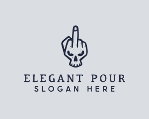 Middle Finger Punk Skull logo design