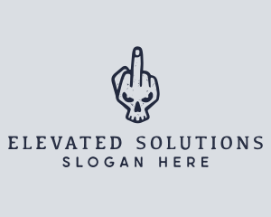 Middle Finger Punk Skull logo design