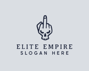 Middle Finger Punk Skull logo design