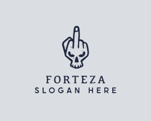 Middle Finger Punk Skull logo design