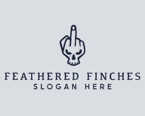 Middle Finger Punk Skull logo design