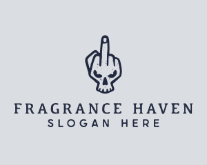 Middle Finger Punk Skull logo design