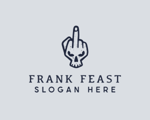 Middle Finger Punk Skull logo design