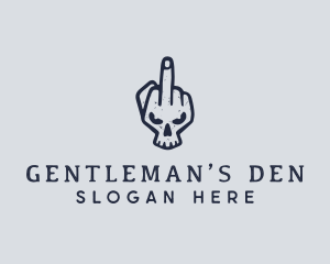 Middle Finger Punk Skull logo design