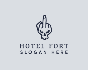 Middle Finger Punk Skull logo design