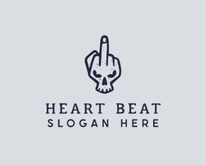 Middle Finger Punk Skull logo design