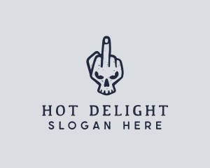 Middle Finger Punk Skull logo design