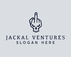 Middle Finger Punk Skull logo design