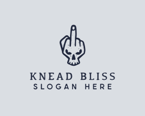 Middle Finger Punk Skull logo design