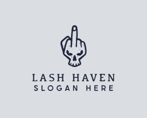 Middle Finger Punk Skull logo design