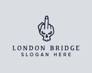 Middle Finger Punk Skull logo design