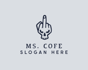 Middle Finger Punk Skull logo design