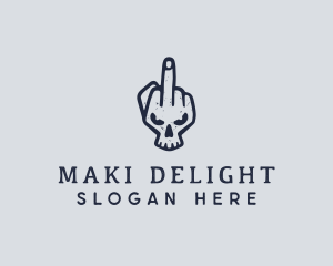 Middle Finger Punk Skull logo design