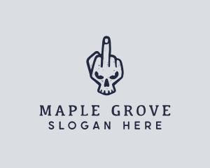 Middle Finger Punk Skull logo design