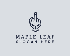 Middle Finger Punk Skull logo design