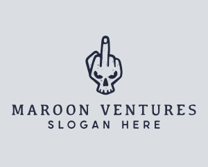 Middle Finger Punk Skull logo design