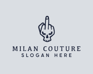 Middle Finger Punk Skull logo design