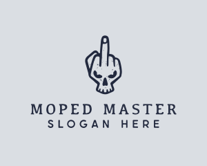 Middle Finger Punk Skull logo design