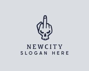 Middle Finger Punk Skull logo design