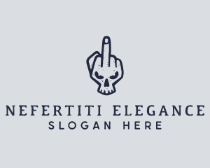 Middle Finger Punk Skull logo design