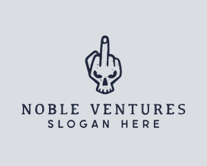 Middle Finger Punk Skull logo design