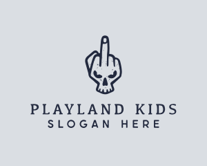 Middle Finger Punk Skull logo design