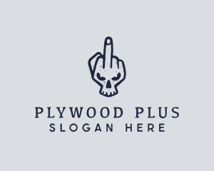 Middle Finger Punk Skull logo design