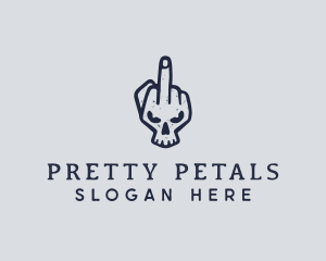 Middle Finger Punk Skull logo design