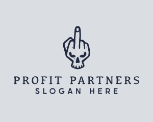 Middle Finger Punk Skull logo design