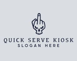 Middle Finger Punk Skull logo design