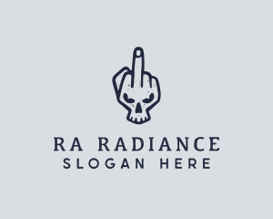 Middle Finger Punk Skull logo design