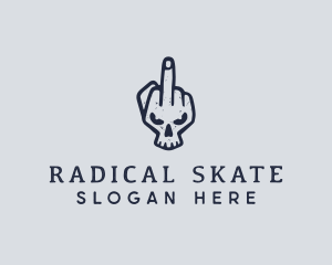 Middle Finger Punk Skull logo design