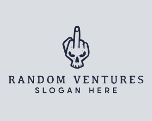 Middle Finger Punk Skull logo design