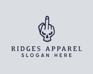 Middle Finger Punk Skull logo design